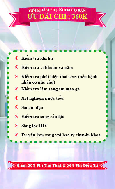 Banner quảng cáo gói khám phụ khoa cơ bản ưu đãi chỉ 360K